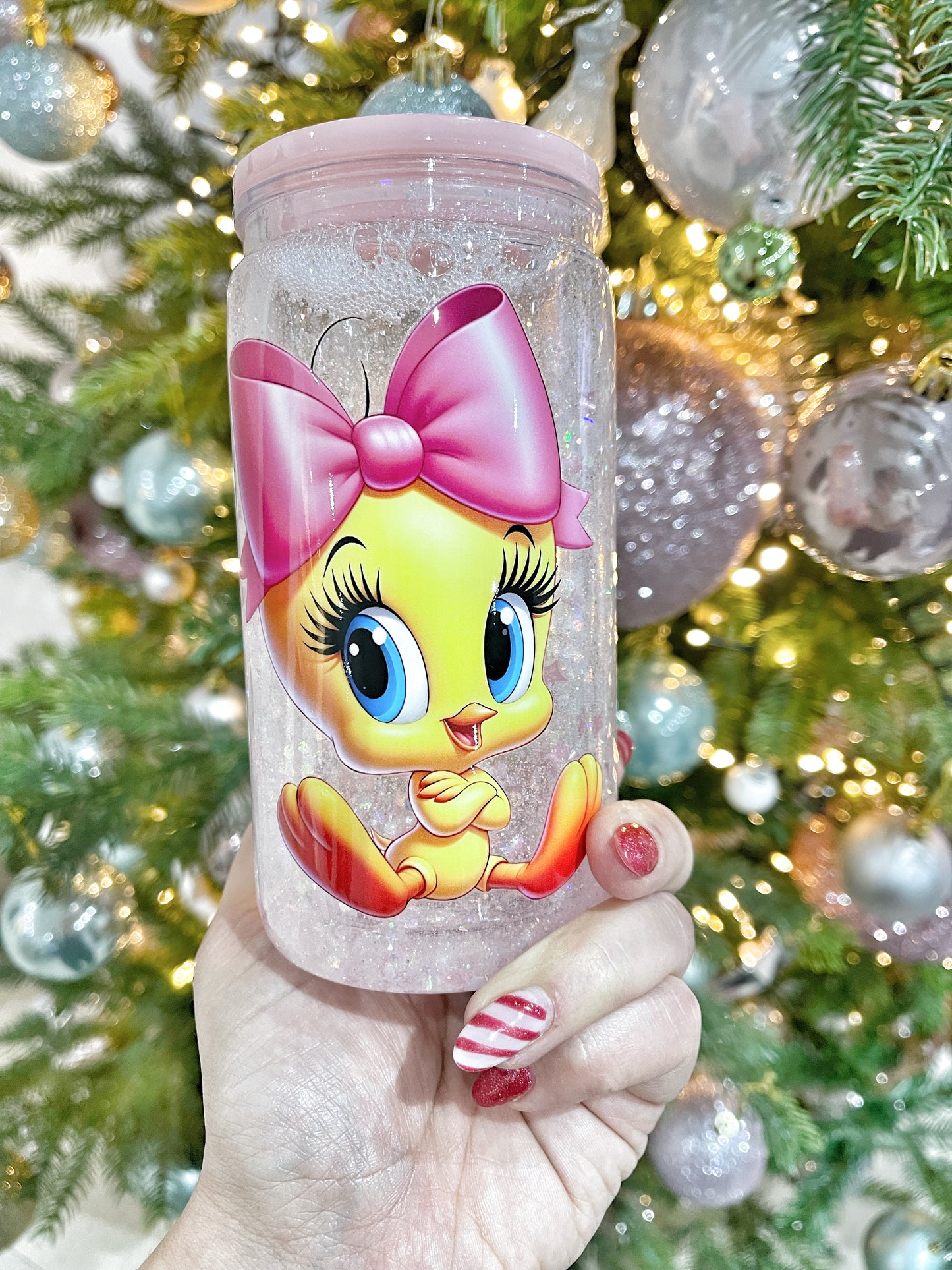 Glitter Snowglobe tumblers - Plastic