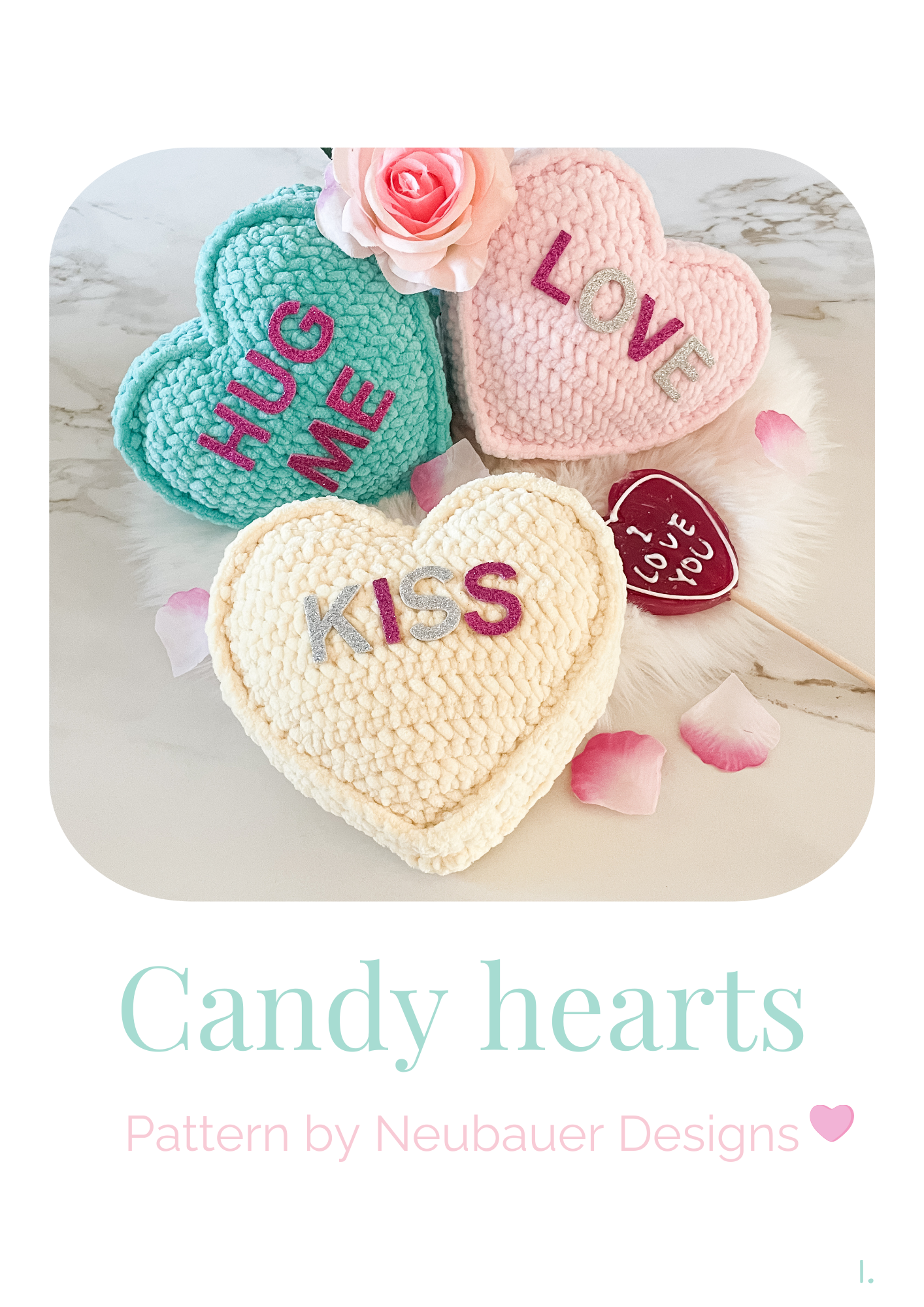 Candy Hearts Crochet Pattern – Valentine Hearts (Digital PDF)