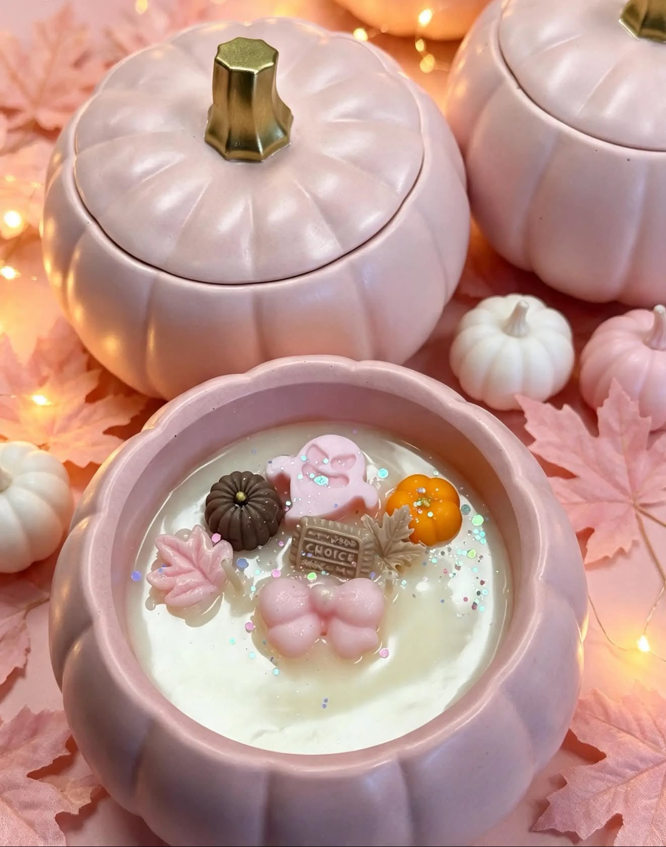 Pink Pumpkin Candle π