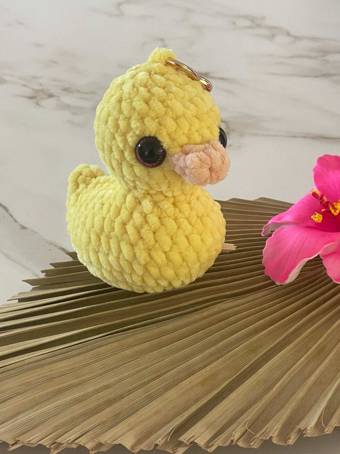 Snuggle Duck Keychain Handmade Soft Plush Duck