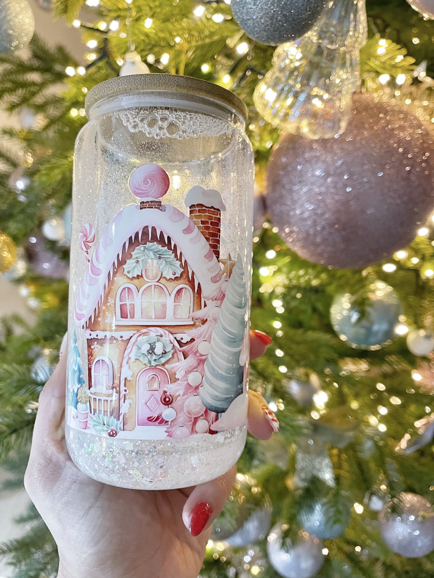 Glitter Snowglobe tumblers - Glass