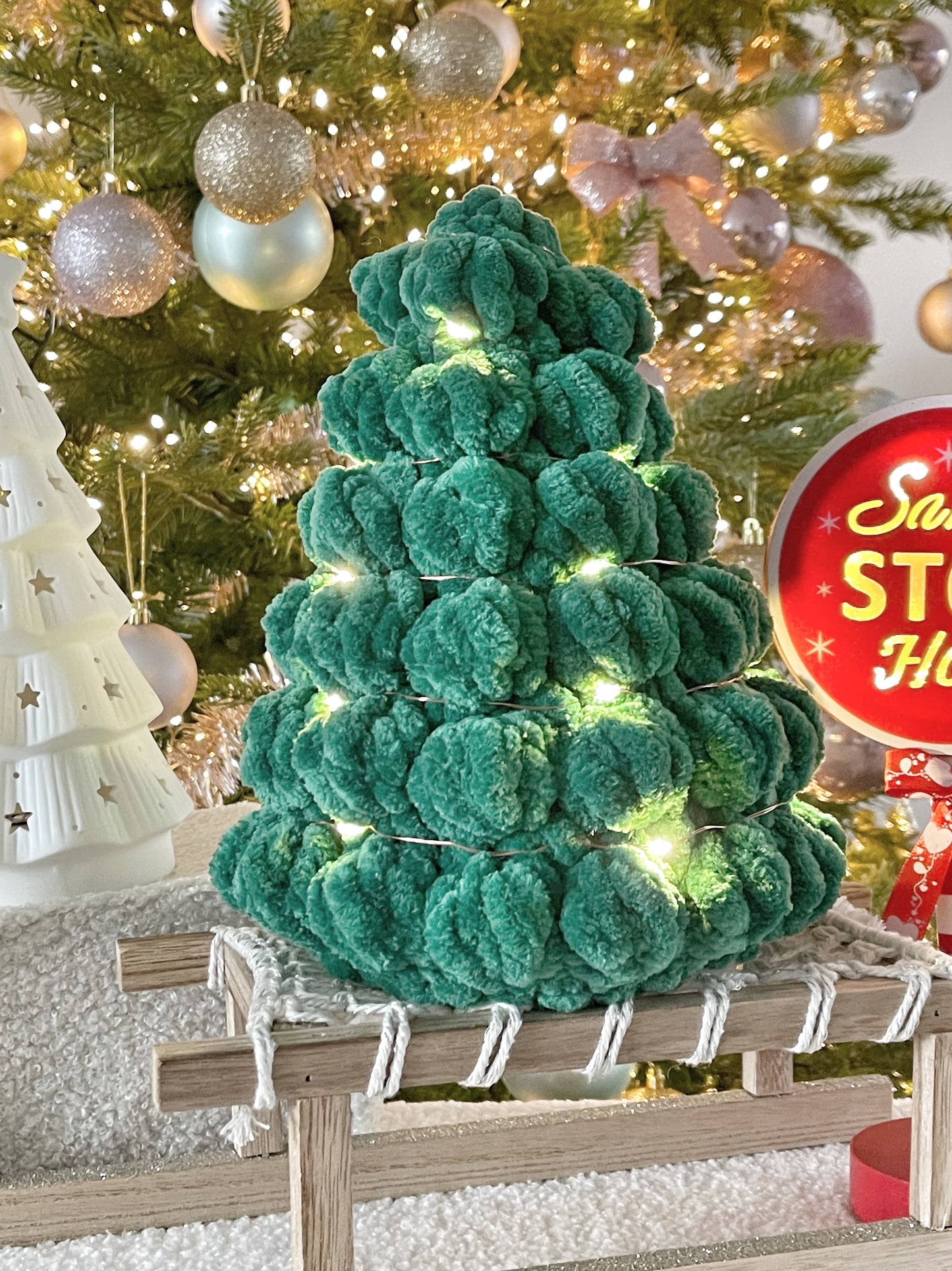 Xl Pink Fluffy Christmas Tree with Lights