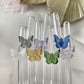 Glass butterfly straws