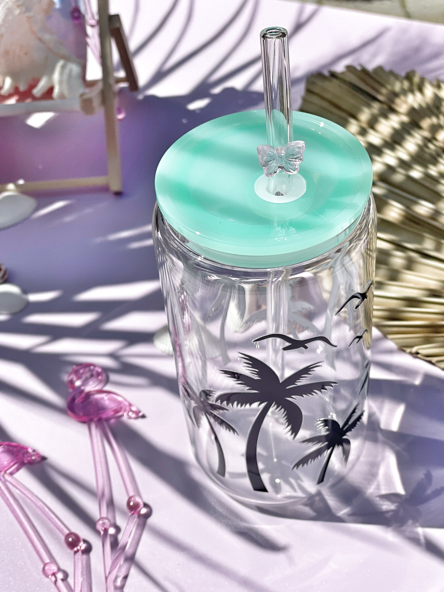 Glass butterfly straws