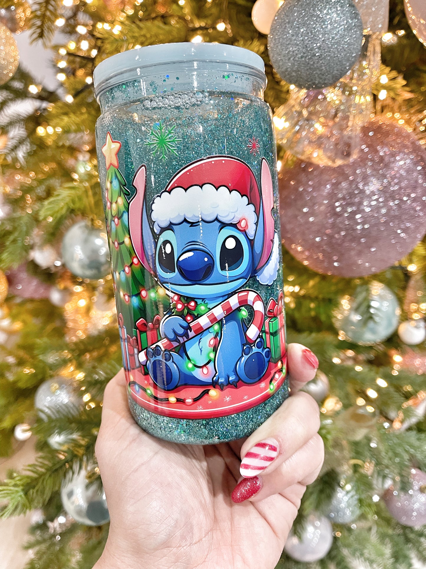 Glitter Snowglobe tumblers - Plastic