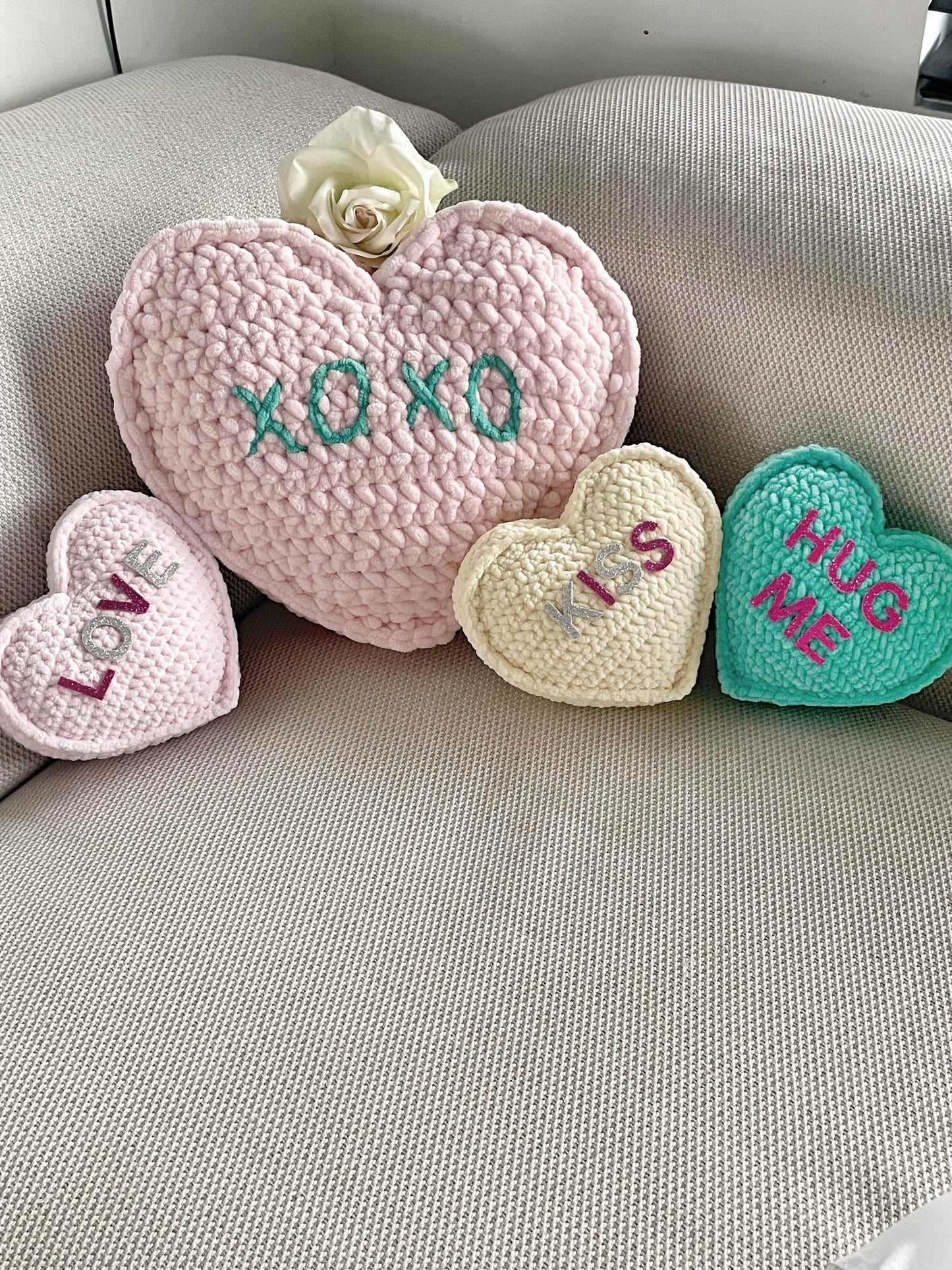 Candy heart cushion