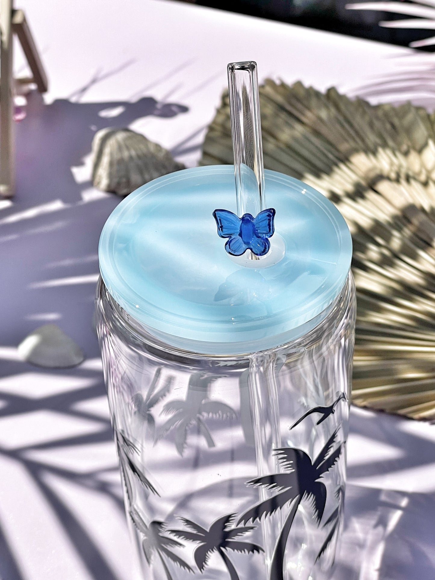 Glass butterfly straws