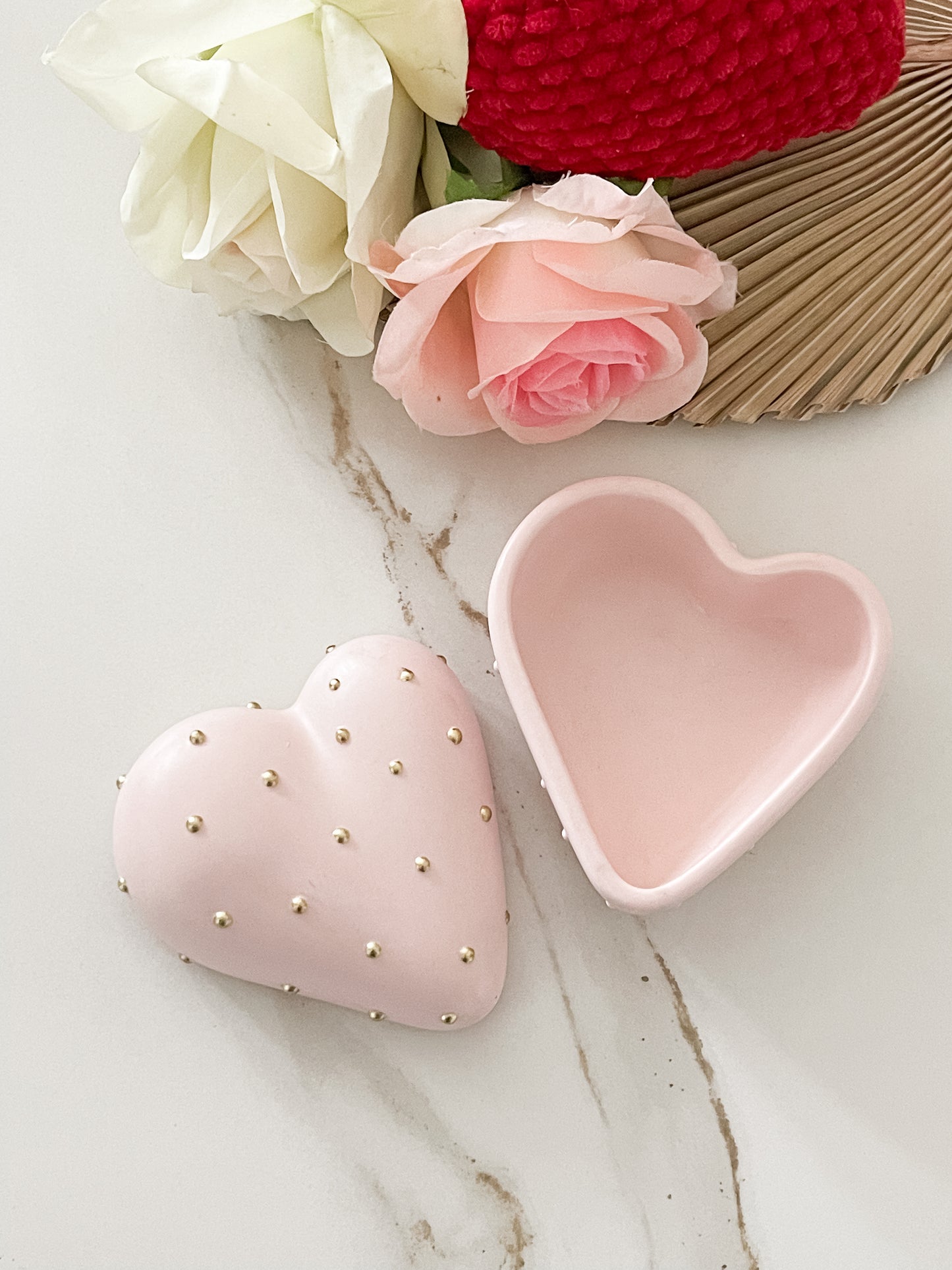 Blush Heart Jesmonite Pot