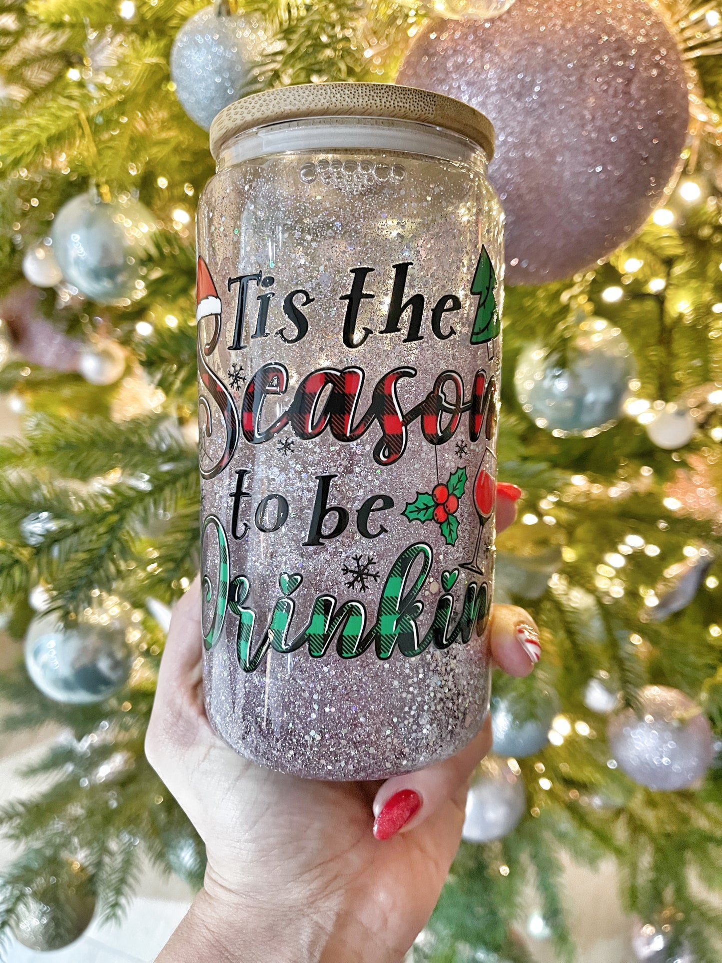 Glitter Snowglobe tumblers - Glass