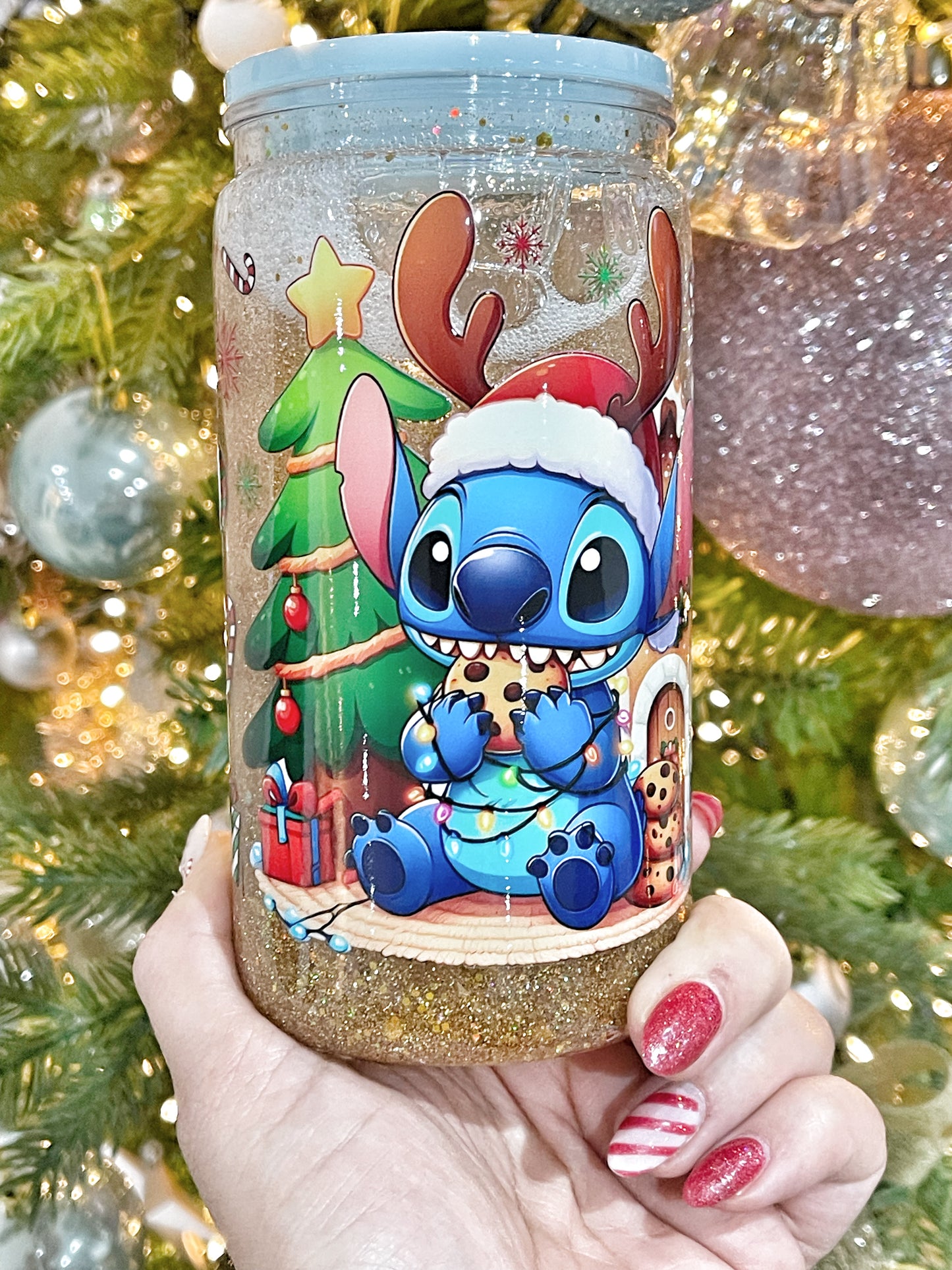 Glitter Snowglobe tumblers - Plastic