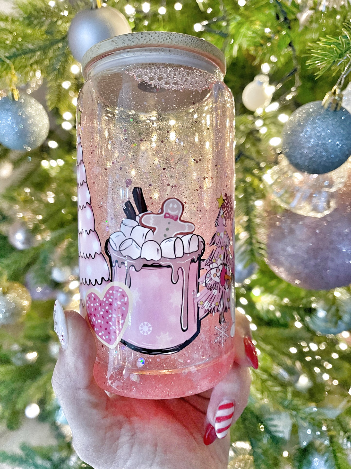 Glitter Snowglobe tumblers - Glass