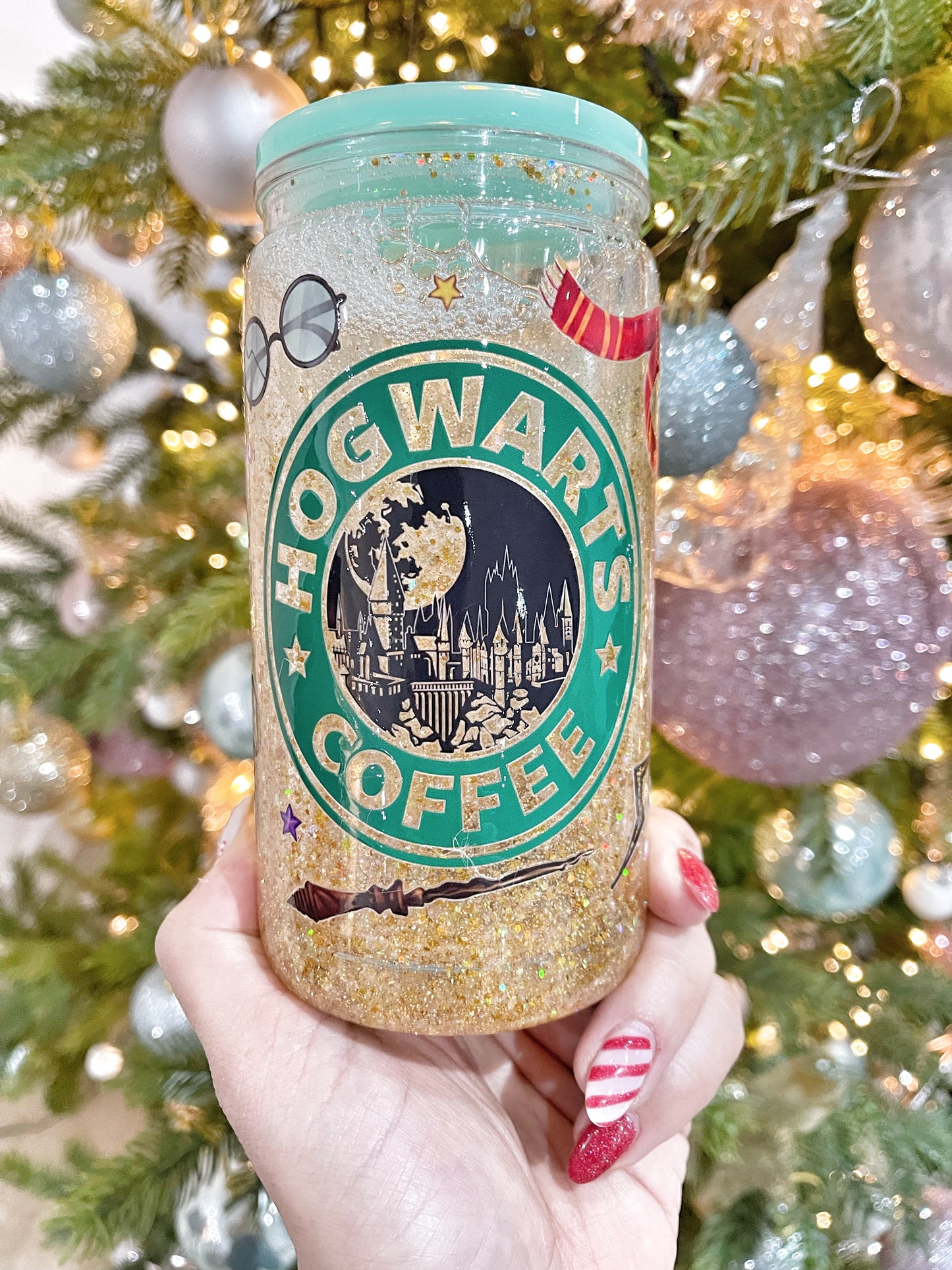 Glitter Snowglobe tumblers - Plastic