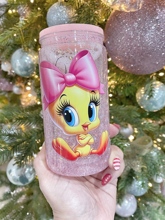Glitter Snowglobe tumblers - Plastic