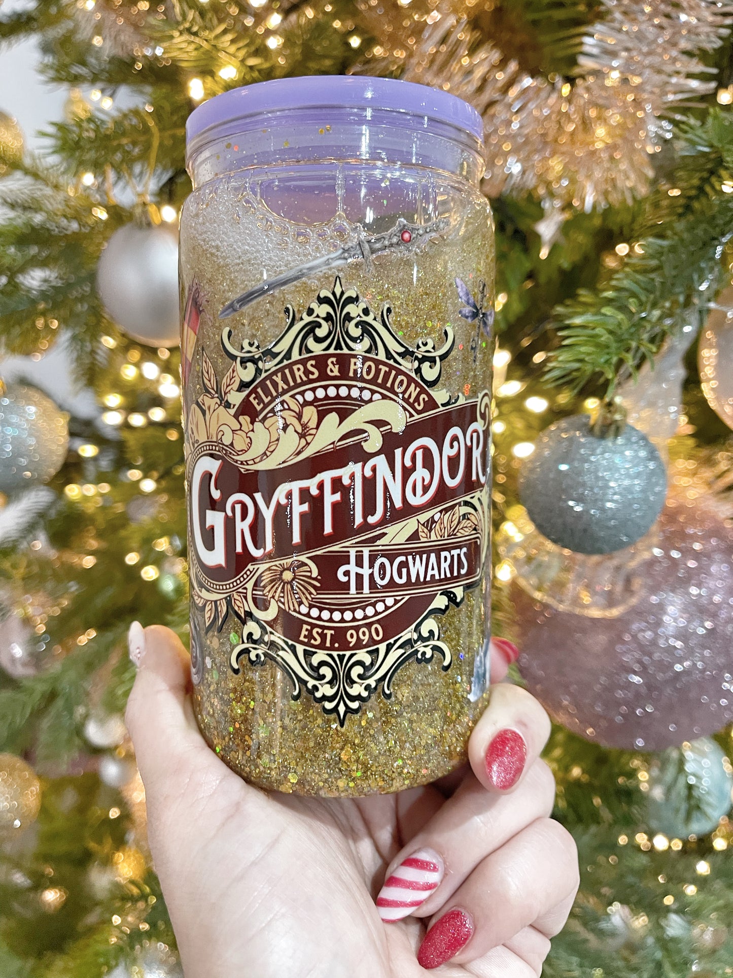 Glitter Snowglobe tumblers - Plastic