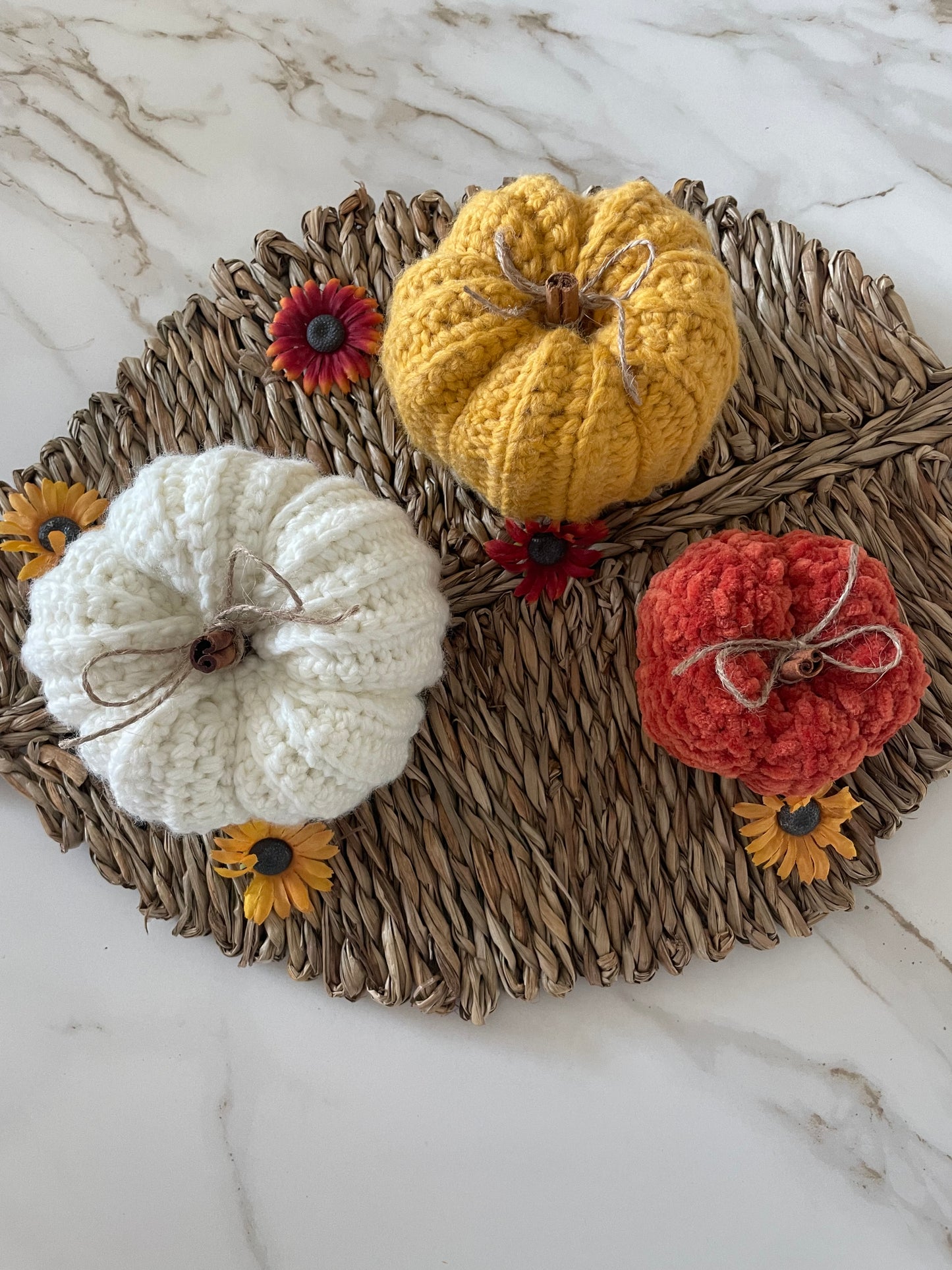 Cute crocheted pumpkins