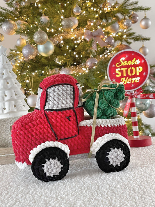 Vintage Christmas Truck with Mini Tree – Handmade Holiday Decor