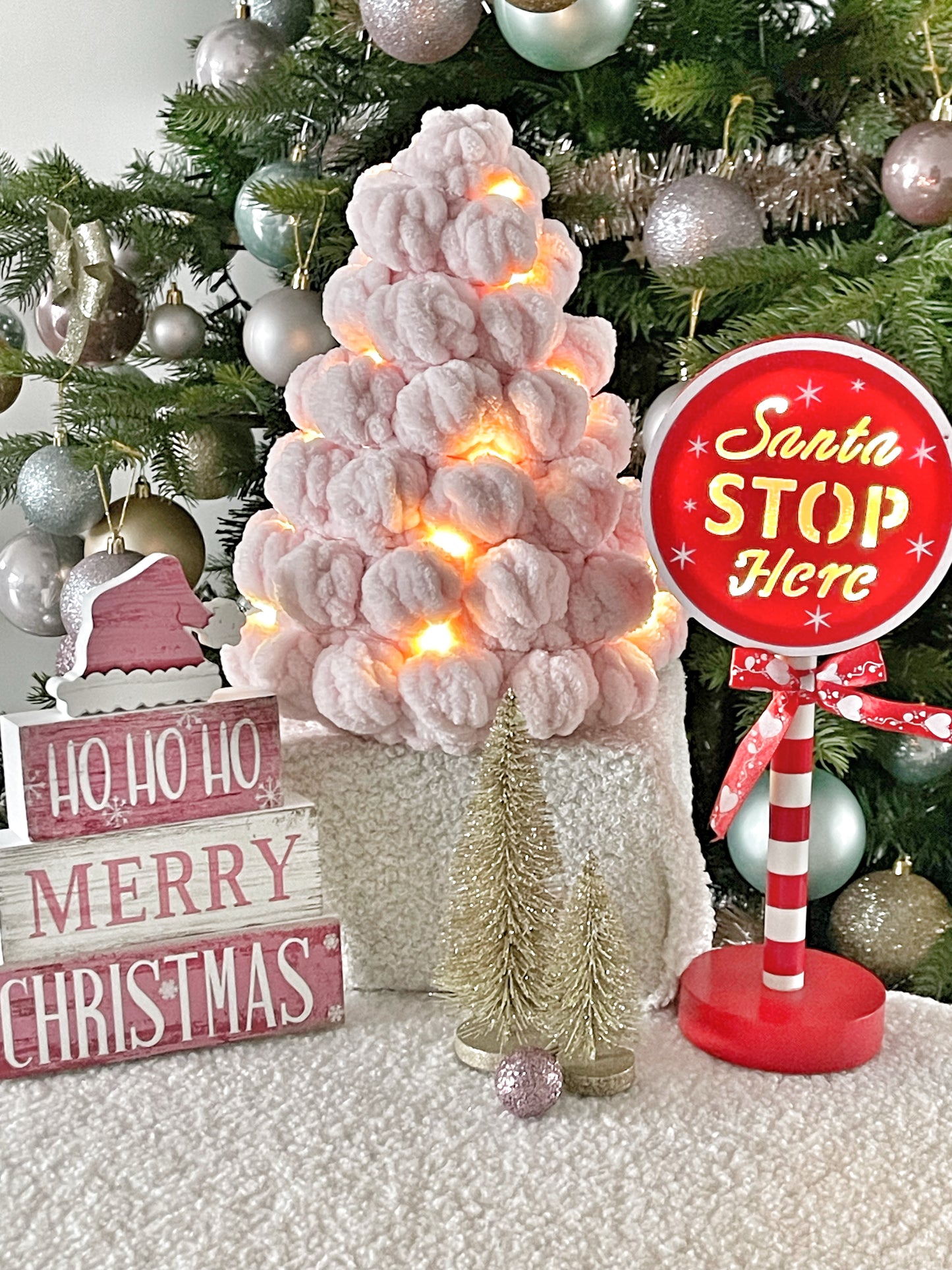 Xl Pink Fluffy Christmas Tree with Lights