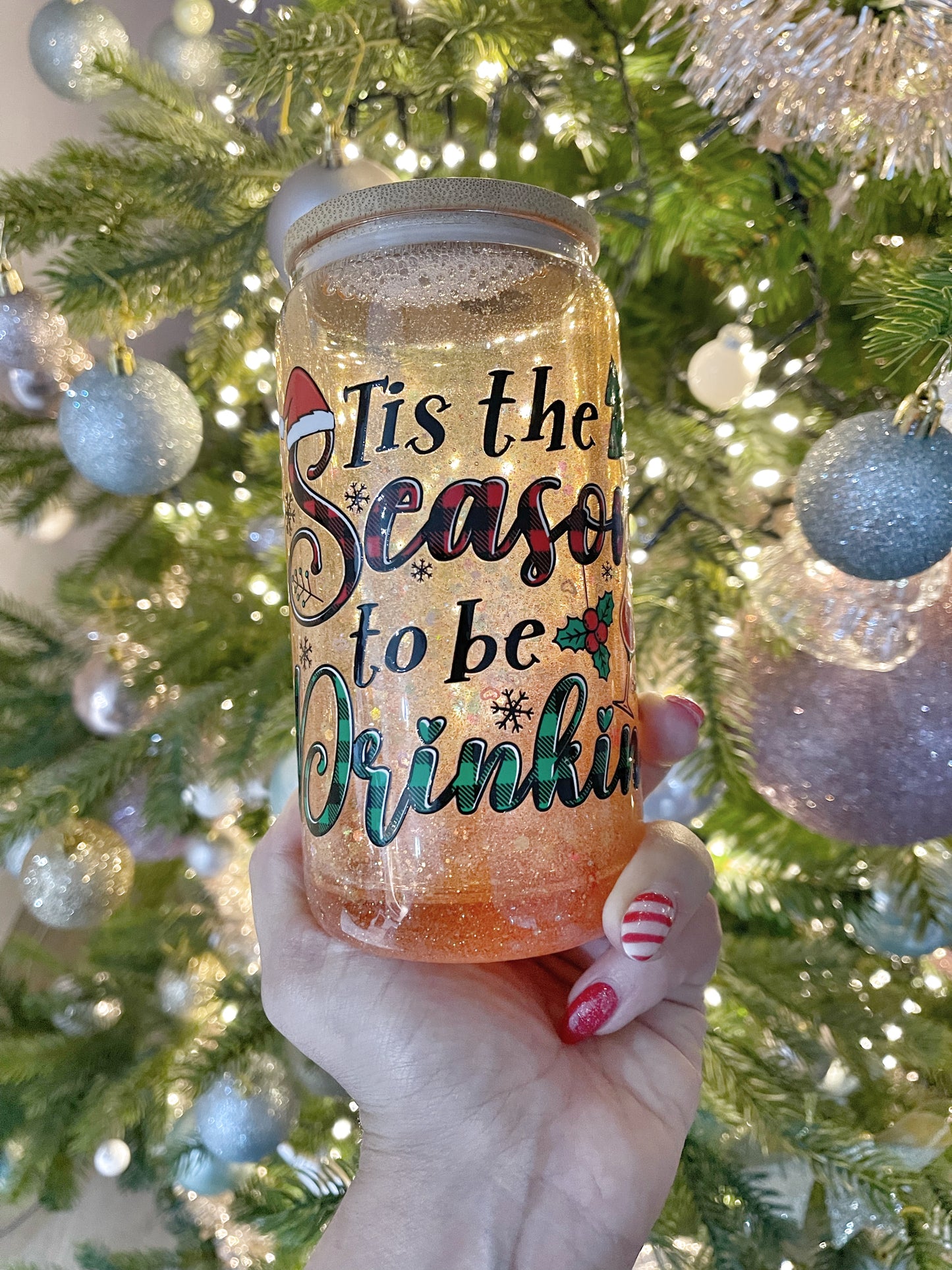 Glitter Snowglobe tumblers - Glass