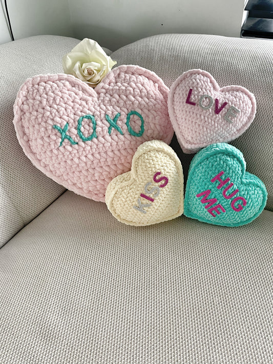 Candy heart cushion