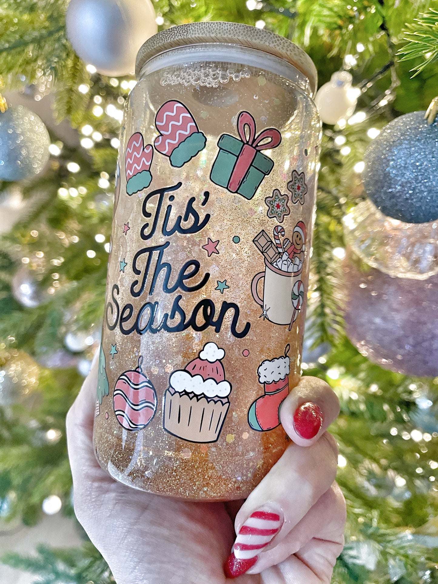 Glitter Snowglobe tumblers - Glass