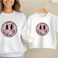 Retro Smiley sweater pink flower (ADULT)